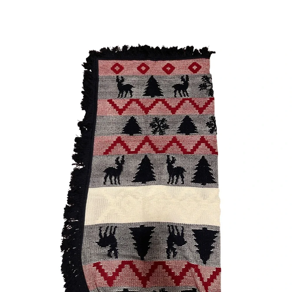 Elav Euro‎ Throw Blanket World Traveler Collection Christmas Reindeer Tree 51x67